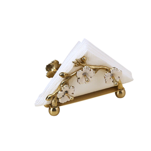 Base en marbre de luxe or corail Design moderne porte-serviettes écologique distributeur de mouchoirs créatif métal mariage élégant table - Product Image 2