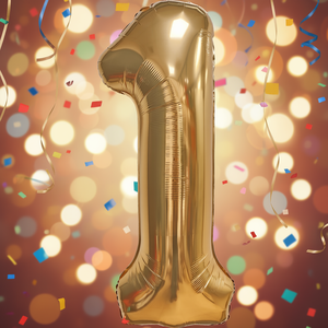 Party Love Balloon <b>Number</b> 1 <b>Gold</b> 1M Champagne Foil Helium Filled Party Decoration - Product Image 3