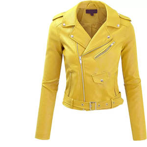 Chaquetas de cuero personalizadas para mujer, chaqueta de cuero auténtico de alta calidad, profesional, de talla grande - Product Image 1