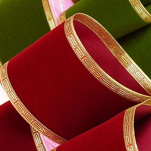 Elegance Velvet Flocked <b>Ribbon</b> Roll Luxury Floral Organza & Metallic Polyester for Wedding & Christmas Gift Wrapping - Product Image 4