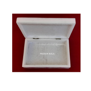 Nueva Colección de Cajas de Incrustaciones Indias Preciosas, Caja de Almacenamiento de Joyas Rectangular de Mármol Blanco Natural de Lujo con Conchas Marinas - Product Image 1