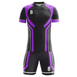 Top Quality Custom Made 100% Polyester Football Team Plain Shirts Soccer Team Uniform Set Soccer