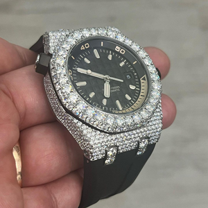 Reloj de diamante cultivado en laboratorio DEF de alta calidad Reloj de diamante estilo Hip Hop de diamante incoloro - Product Image 3