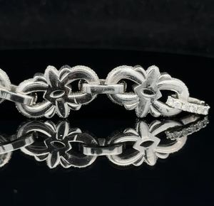 Cadena de Eslabones Hip Hop de Oro Blanco de 14k y Moissanita, Pulsera Elegante y Brillante, Regalo para Ella, Joyería de la Suerte para Mujer - Product Image 4