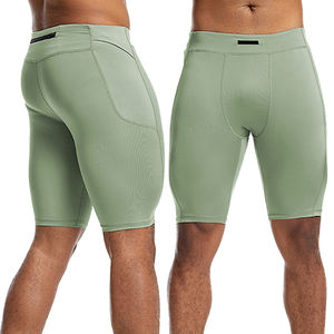 Biker Compression Shorts Avec Poche Yoga Fitness Workout 100% Polyester Athletic Shorts Hommes Léger Séchage Rapide Shorts Hommes - Product Image 5