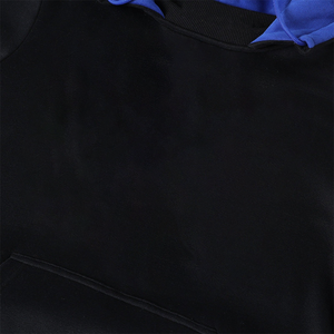 Sweat à capuche unisexe Zeta Black Prep en coton biologique, molleton épais, broderie chenille, doublure satinée, écologique, style universitaire, 300g - Product Image 3