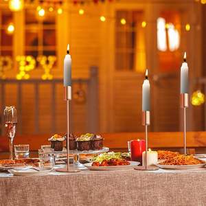 Bougeoir Votif Plaqué or Centres de Bougie Décoratifs en Métal Supports pour Bougie de Mariage Moule - Product Image 4