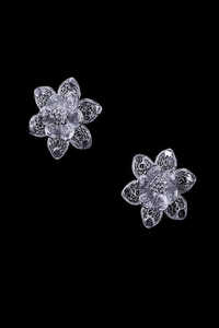 Pendientes de tuerca de loto con revestimiento de plata superventas, joyería de filigrana india de alta calidad con brillo brillante, directo del proveedor - Product Image 2