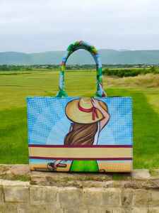 Bolso de lona grande superventas para mujer Bolso espacioso y práctico para ir de compras y viajar a la venta desde la India - Product Image 3