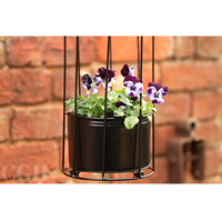 Cage à oiseaux en métal bronze, pot de fleurs suspendu en zinc galvanisé, panier noir pour fleurs, style classique minimaliste pour la maison et le jardin