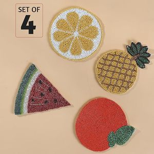 Best Woven Design <b>Table</b> <b>Coaster</b> Set Jute Material With Beast Glass Beads for Parties and Decorative Tableware Pad/Mat - Product Image 5