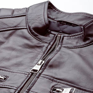 เสื้อแจ็กเก็ตหนังกันลมของผู้ชายเสื้อแจ็คเก็ตแฟชั่นมีคอตั้งกันน้ำและระบายอากาศได้ดี - Product Image 2