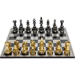 Luxury Gold and Black Chess Box with <b>Magnetic</b> Folding Wooden Chessboard Handmade Eco-Friendly Metal Pieces for Adults - Product Image 1