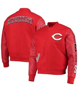 Veste de baseball Letterman Varsity rouge pour hommes avec broderie en chenille personnalisée manches en cuir d'hiver option de vente en gros pour hommes - Product Image 1