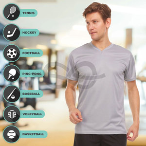 เสื้อยืดแสดงคอวีของผู้ชายหลากสีปรับขนาดได้ตามต้องการสไตล์การพิมพ์สีแบบเลือกได้ - Product Image 3