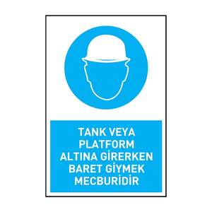 Casco de Seguridad Obligatorio para Uso Bajo Tanques o Plataformas - Product Image 1