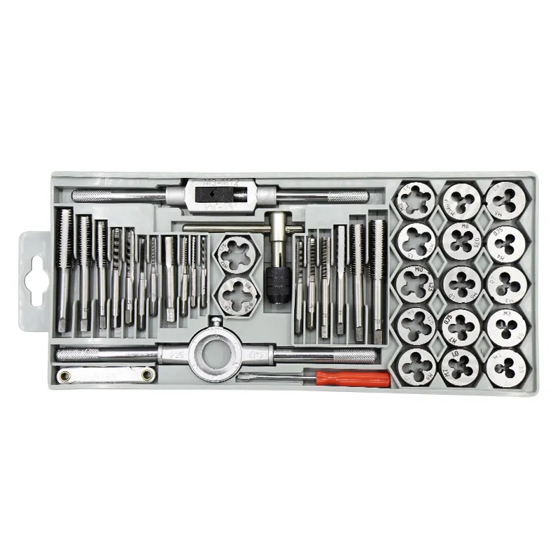 high quality 40 pcs tap and die set M3~M12 NPT 1/8-27 tool set alloy steel diy tool kit With plastic box