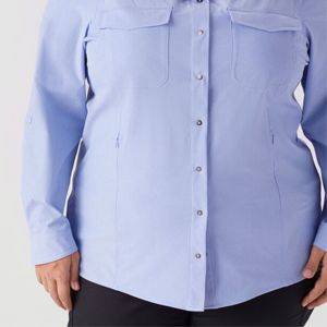 Camisa clásica de manga enrollable para mujer-Blusa versátil con botones delanteros para uso laboral, informal o al aire libre - Product Image 6