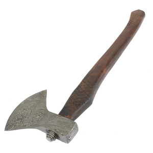 Cabeza de hacha de acero damasco personalizada de alto carbono con mango de madera Diseño de logotipo hecho a mano de grado industrial para venta al por mayor - Product Image 2