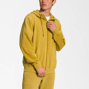 New Arrival Men Full Zipper <b>Fleece</b> <b>Hoodie</b> In Solid Color Streetwear Style New Winter Collection Men Hoodies With Front Logo - Product Image 3