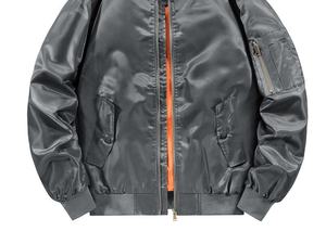 Chaqueta de bombardero de satén de seda para hombre, ropa de calle de moda con logotipo personalizado al por mayor de alta calidad, chaqueta recortada informal gruesa de invierno - Product Image 4