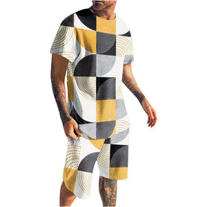 Personalizado al por mayor hombre corto conjunto de alta calidad Dtg impreso OEM más tamaño 2 piezas corto conjunto de los hombres - Product Image 6