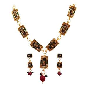 Kriaa 1100814 Maroon Austrian Stone Gold Plated Necklace <b>Set</b> Fashion Jewelry <b>for</b> <b>Women</b> - Product Image 1