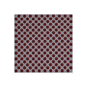 ผ้าพันคอไหมสีน้ำเงินกรมท่าและสีขาว ลายโลโก้ดีไซเนอร์ ขนาดกลาง-ยาว - Product Image 2