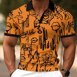 Polo de cara humana para hombre, camiseta de manga corta para hombre, camisetas con cuello, ropa informal para escuela al aire libre, diario, estampado 3D, ropa de verano para hombre - Product Image 5
