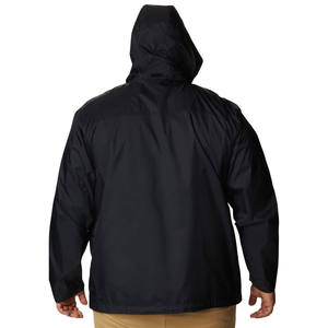 Chaqueta Acolchada Cortavientos para Hombre, Color Negro Sólido, Cierre de Cremallera, Cuello Alto, Estilo Casual para Otoño, Exterior de Poliéster - Product Image 5
