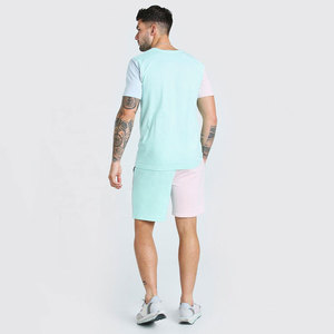 2025 hommes de haute qualité respirant 100% coton séchage rapide T-Shirt ensemble décontracté solide motif Logo personnalisé pour l'été - Product Image 2