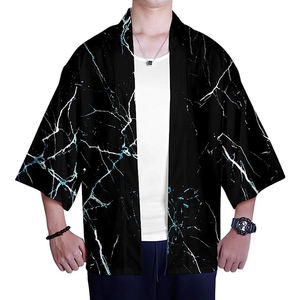 เสื้อกิโมโนของผู้ชายเสื้อกิโมโนแขนสั้นพิมพ์ซับลิเมชันกันรอยยับสำหรับฤดูใบไม้ผลิฤดูร้อน - Product Image 1