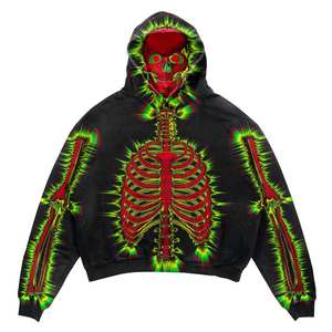 Sudaderas con capucha recortadas lavadas con ácido para hombre personalizadas, sudaderas con hombros caídos de gran tamaño, ropa de calle pesada Vintage, Sudadera con capucha en blanco para hombre - Product Image 2