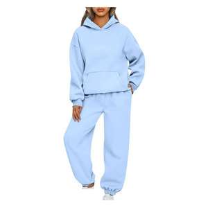 Venta al por mayor de nuevos hombres Casual Logo Sweat Suit sudaderas con capucha chándal de 2 piezas conjunto de mujeres sudaderas con capucha Jogger Jumping Jogging Suit para el invierno - Product Image 2