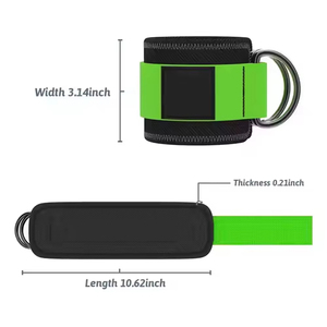 Sangles de cheville rembourrées en néoprène et nylon imperméables unisexes avec double anneau en D respirant pour la protection des entraînements avec câble de fitness - Product Image 3