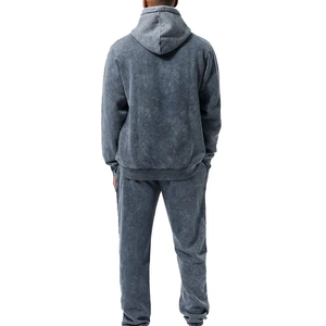 Ensemble de survêtement deux pièces en molleton 100% coton, lavage à l'acide, respirant, écologique, léger, taille plus, unisexe, taille XL personnalisée - Product Image 6