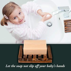 Porte-savon 4 pièces ensemble-boîte faite à la main en pin naturel et sac exfoliant savon naturel économiseur de savon pin brun - Product Image 6