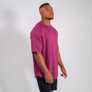 Fabricant de t-shirt en coton 280 GSM personnalisé pour hommes coupe ample style décontracté manches courtes jersey uni respirant grande taille - Product Image 2
