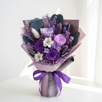 Handgefertigter Konservierter Blumenstrauß Echte Konservierte Blumen Getrocknete Rosen Valentinstag-Geschenk für Heim-Tischdekoration Blumengeschenk