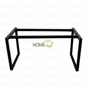 BNVCN78004 - Ensemble de table minimaliste moderne en bois de caoutchouc de 1,4 m x 70 cm avec pieds en fer 25x50 cm, assemblage requis - Product Image 3
