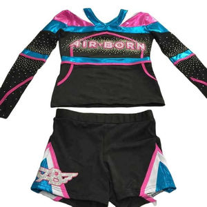 Uniforme de joie personnalisé élégant avec tissu extensible de haute qualité et couleurs vives idéal pour les compétitions de cheerleading et l'équipe - Product Image 4