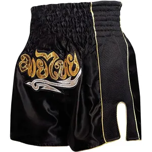 2025 nuevo diseño al por mayor pantalones cortos de boxeo con logotipo personalizado Muay Thai pantalones cortos de satén Fitness Fight Boxing Shorts - Product Image 1