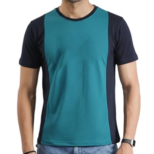 <b>Round</b> Neck High Quality Custom Color Plain Multi Color Panel Design T-Shirt Breathable Summer Wear Fashionable Design T-Shirt - Product Image 1