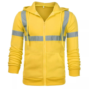 Sweat-shirt de sécurité haute visibilité ANSI Classe 3, réfléchissant, imperméable, avec fermeture éclair, poches, en polyester polaire, vêtements de travail, vente en gros OEM - Product Image 1