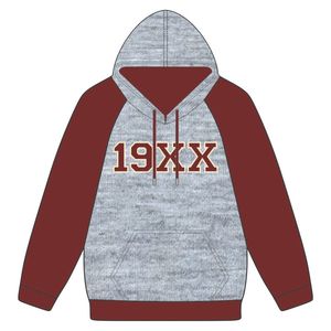 DST Delta Gris Corps Marron Manches Raglan Sweat à capuche Mélange de coton Sororité grecque Vêtements Divine Nine Soror Hoodie Année fondatrice - Product Image 2