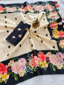 ส่าหรีผ้าไหมทัสซาร์สารีไหมทัสซาร์บริสุทธิ์สวย100% คุณภาพสูงสำหรับผู้หญิงขายส่งจำนวนมาก - Product Image 2