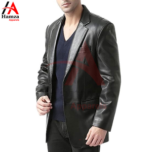 <span class=keywords><strong>Giacca</strong></span> <span class=keywords><strong>Blazer</strong></span> in vera <span class=keywords><strong>pelle</strong></span> 450 GSM con colletto con risvolto a tinta unita a manica lunga cappotto formale da <span class=keywords><strong>uomo</strong></span> di colore nero <span class=keywords><strong>giacca</strong></span> di <span class=keywords><strong>pelle</strong></span> - Product Image 5