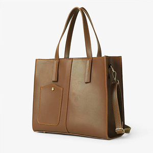 Sac fourre-tout à bandoulière en cuir marron respirant élégant Double compartiment sangle réglable fermeture à glissière mode sac à main sac décontracté - Product Image 5