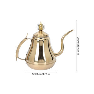 Cafetera de Metal pulido de latón Dallah de primera calidad con cuello de cisne y Caño largo, tetera de elaboración manual por goteo, incluye accesorio de tapa - Product Image 1