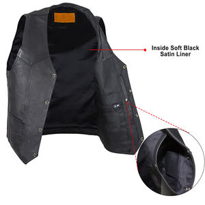 Chalecos de Cuero para Hombre sin Mangas con Botones, Novedades, Cuello en V, Ropa Deportiva para Motociclistas, Chalecos para Hombre - Product Image 6